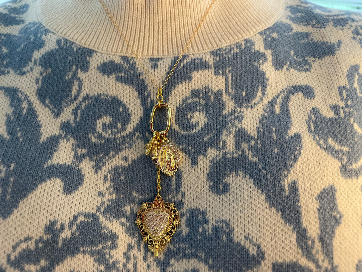 Rose charm necklace