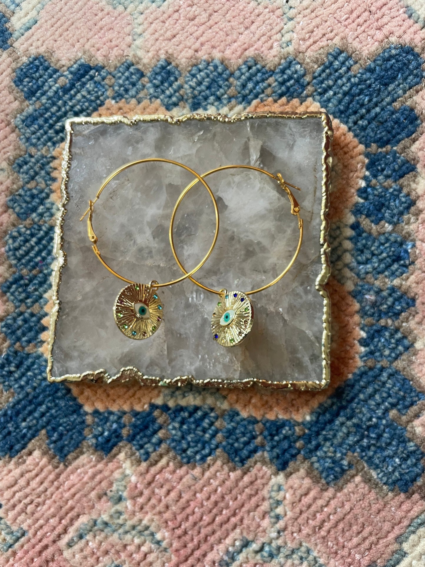 Big eye hoop earrings