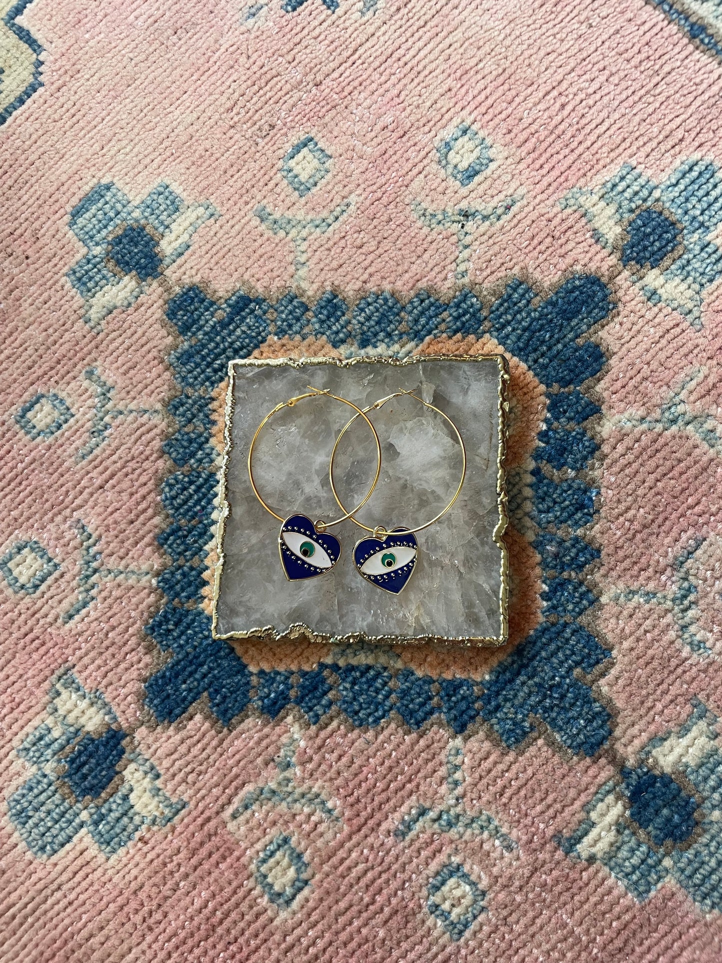 Evil eye hoop earrings