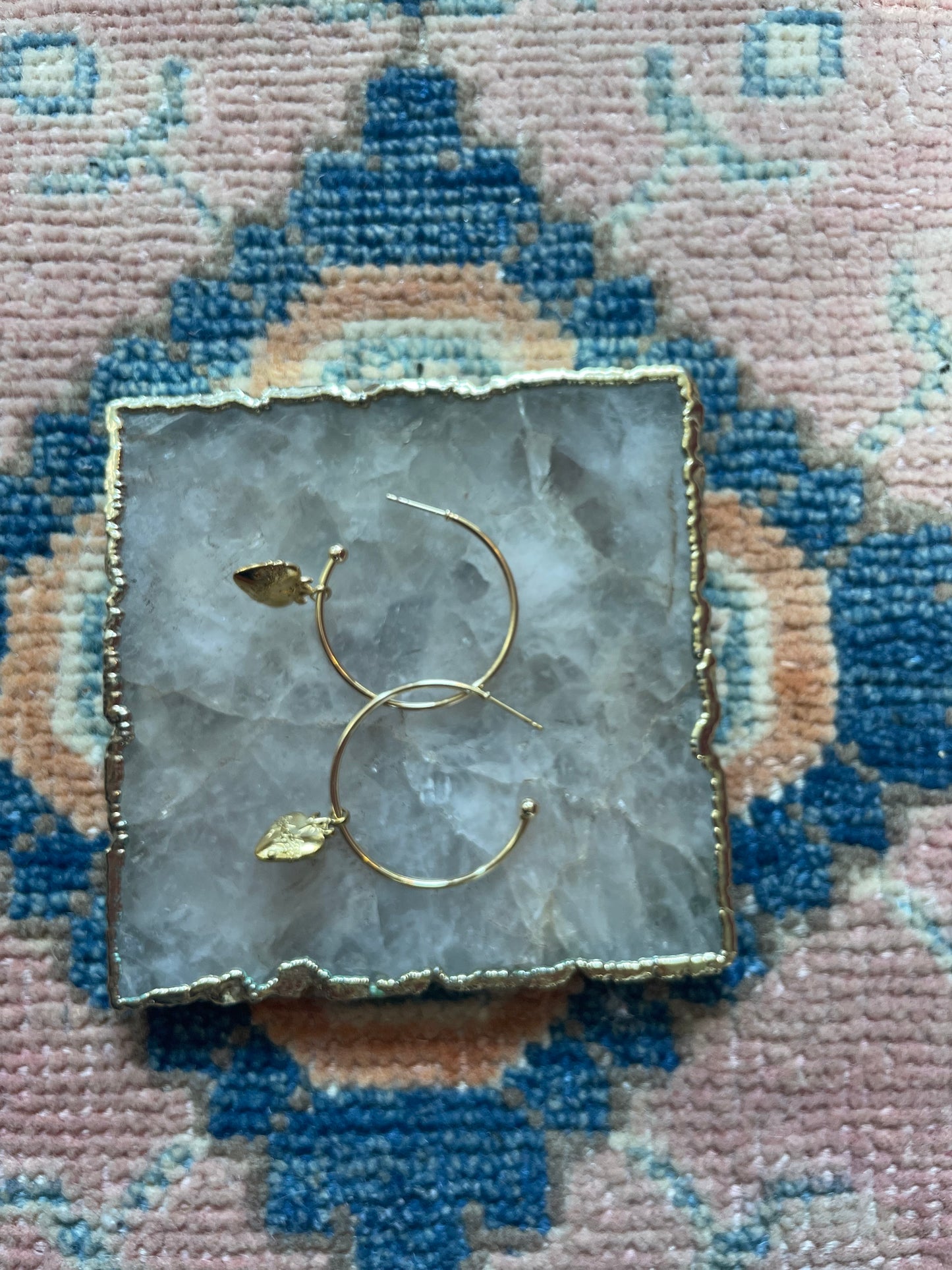 Small heart hoop earrings