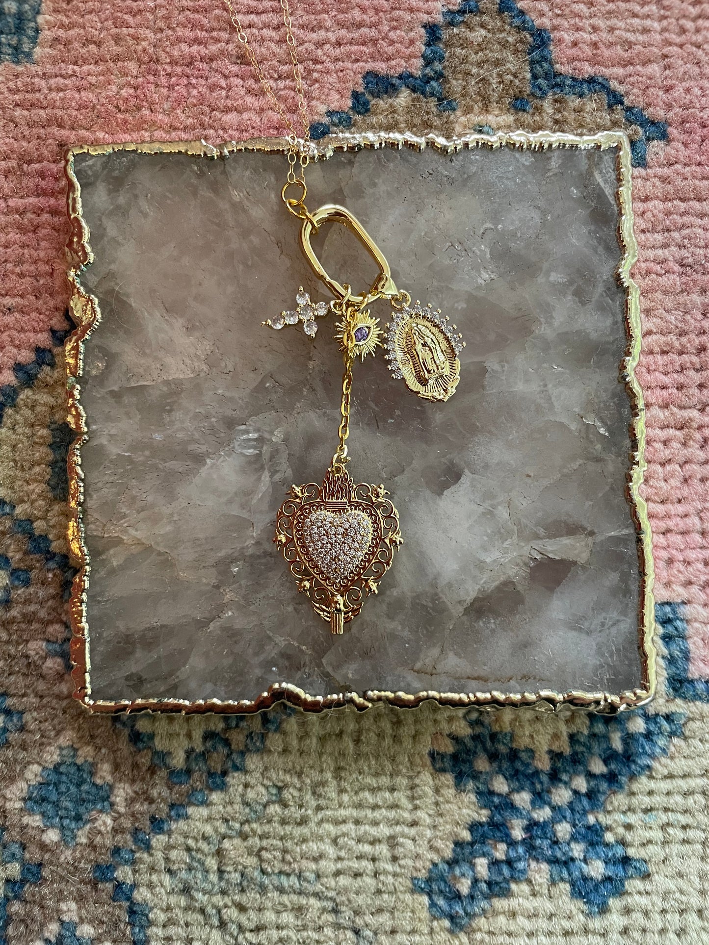 Rose charm necklace