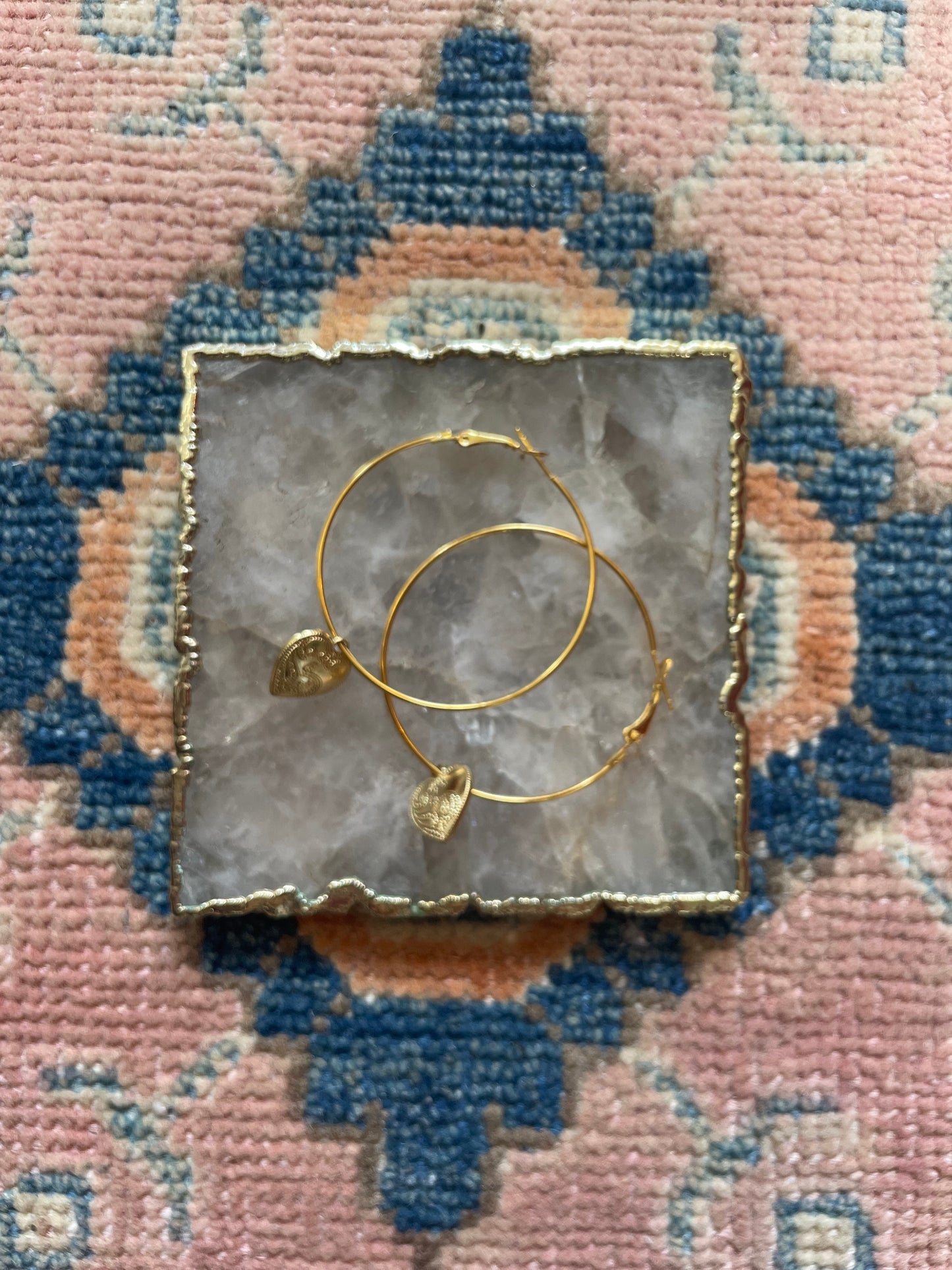 Big heart hoop earrings
