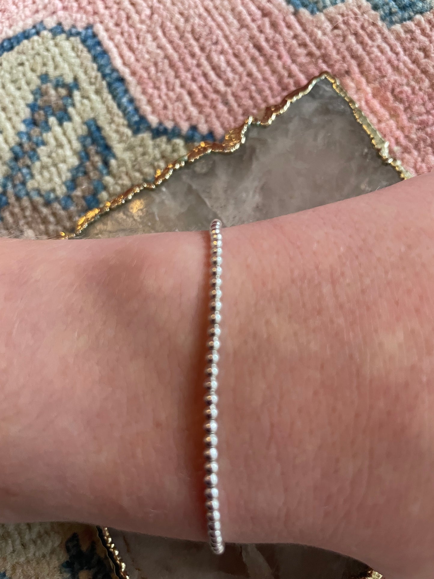 Silver beaded bracelet