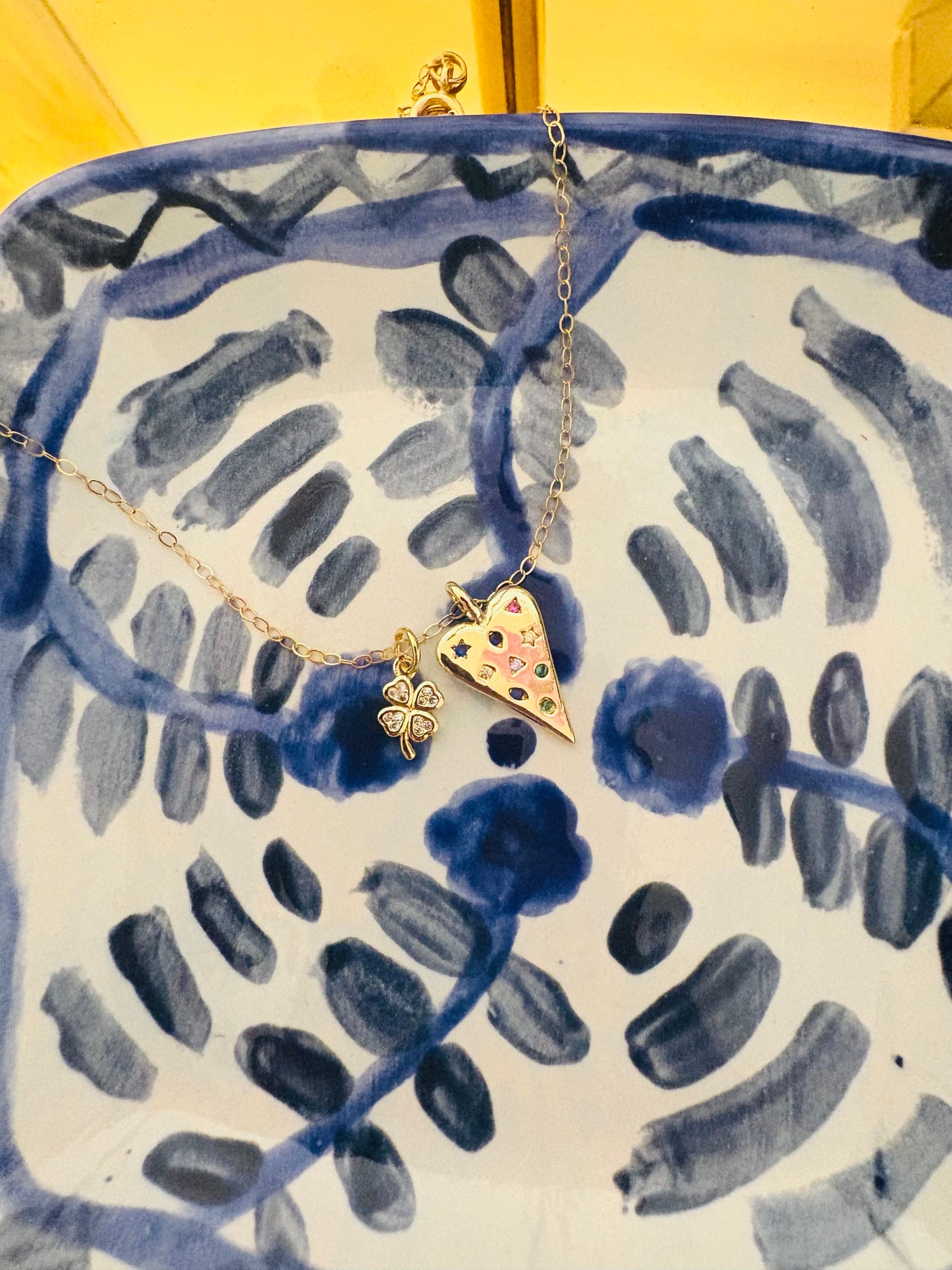 Multi color heart necklace