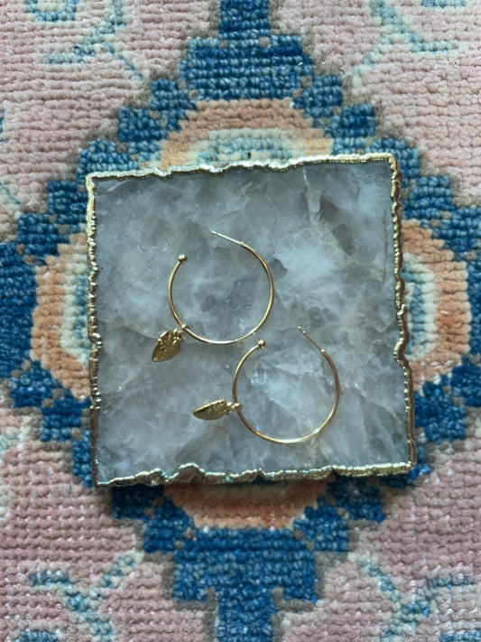 Small heart hoop earrings
