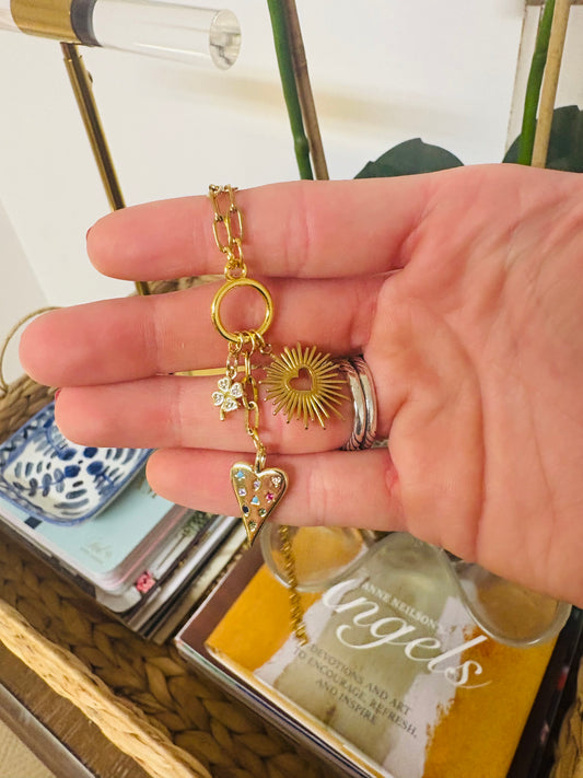 Multi color heart charm