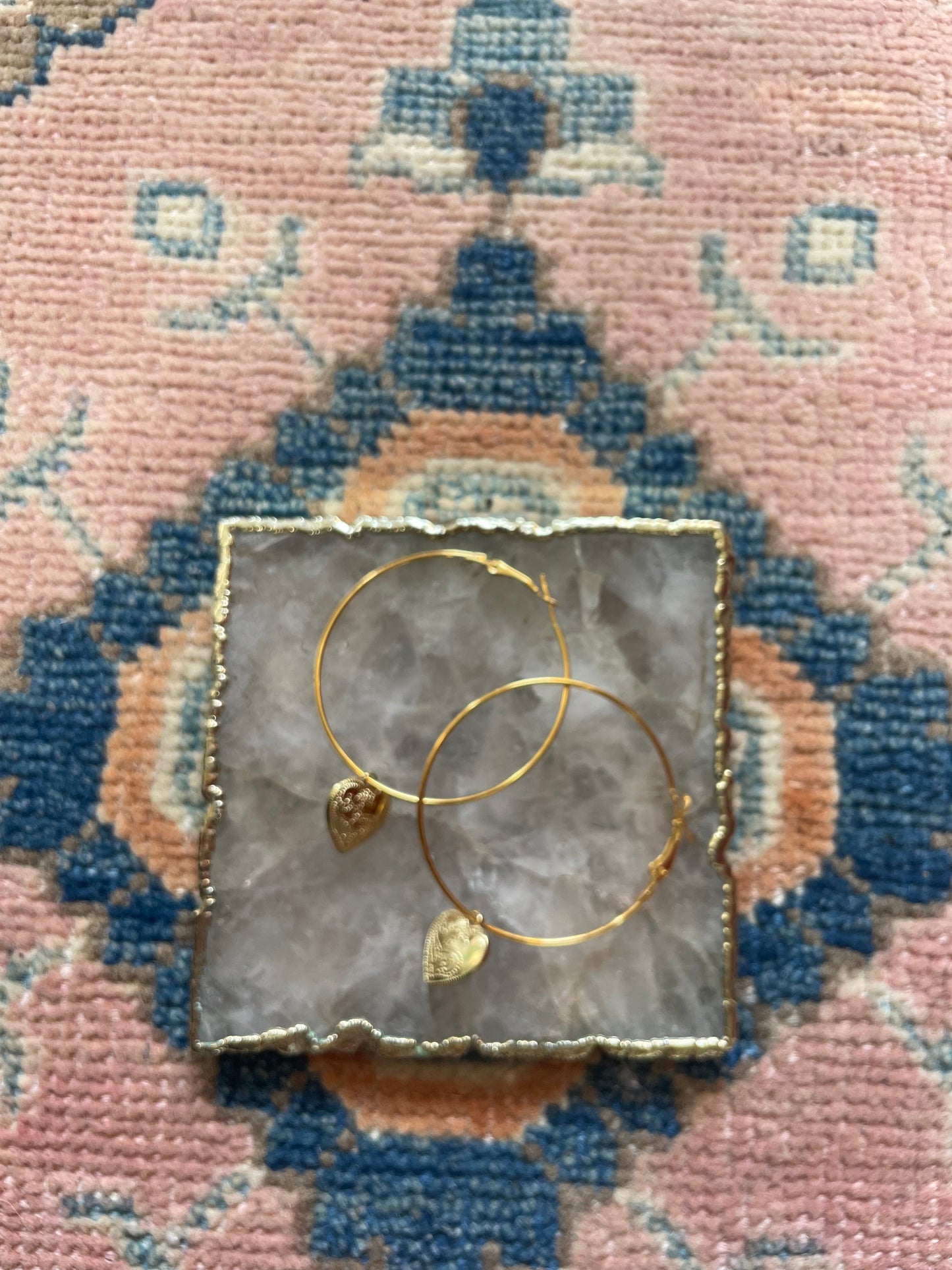Big heart hoop earrings