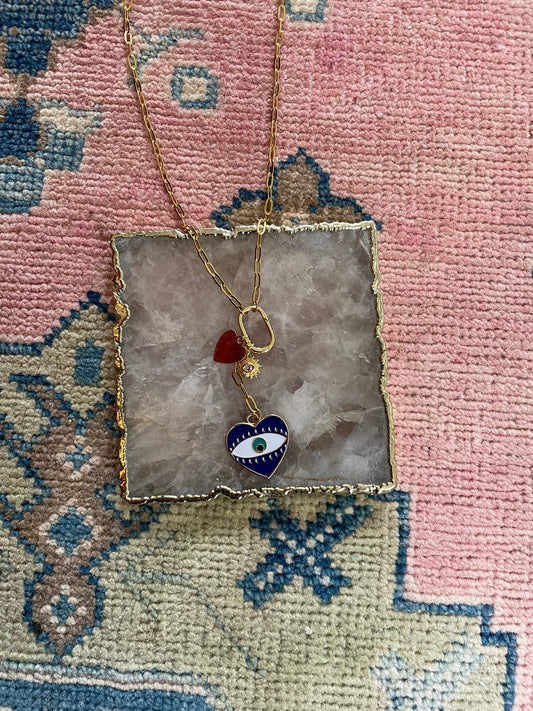 Evil eye charm necklace