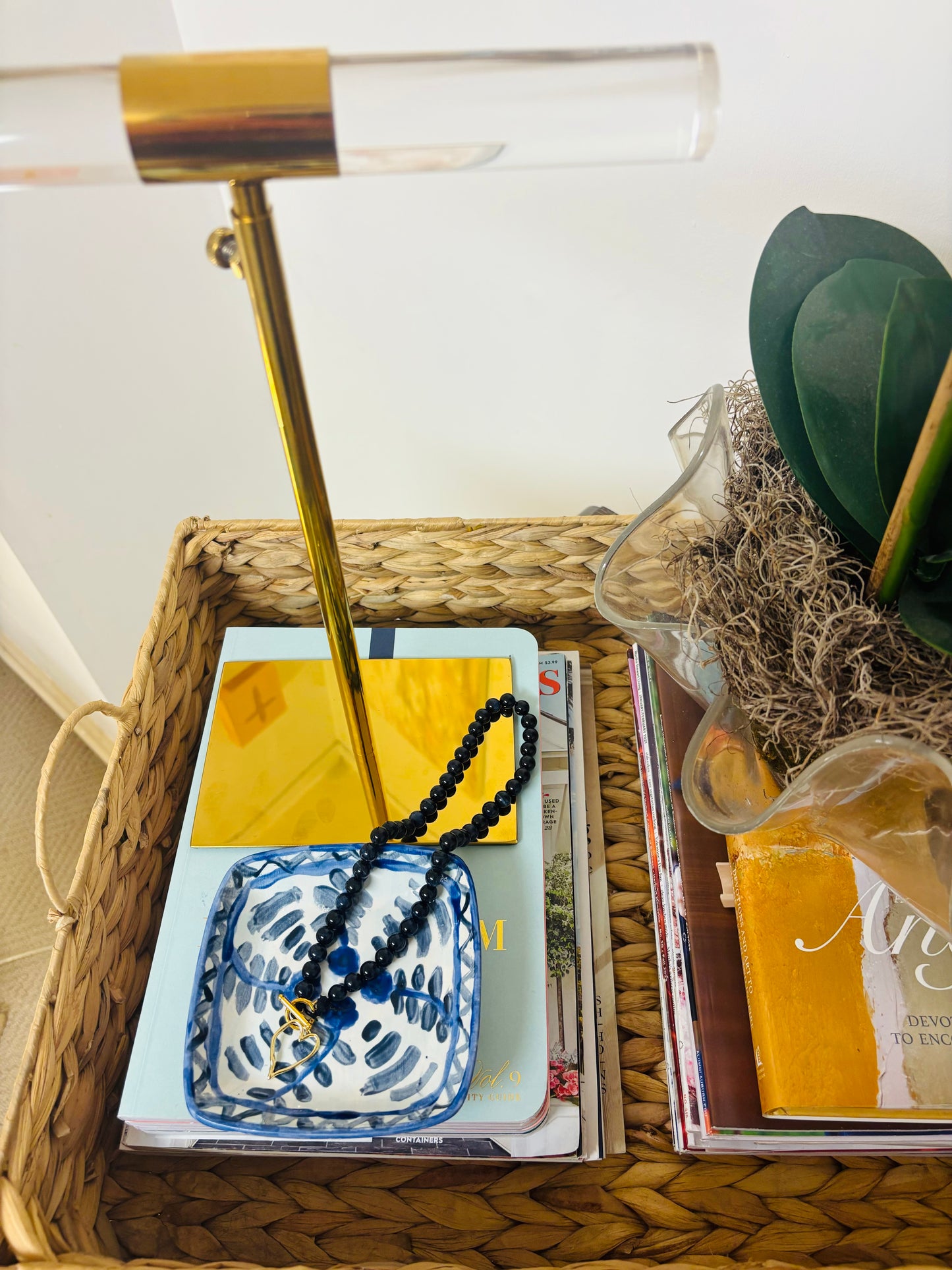 Black beaded heart necklace