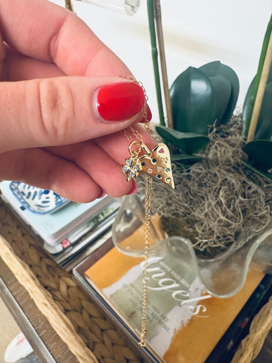 Multi color heart necklace